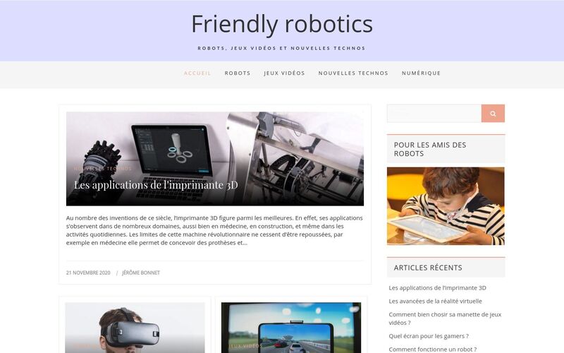 Friendly robotics - Robots, jeux vidéos et nouvelles technos